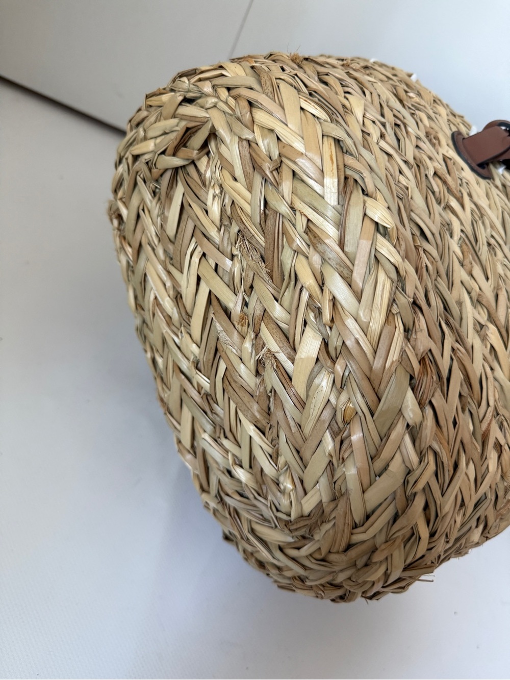 Anya Hindmarch Natural Woven Basket Tote with Brown Leather Handles - Picture 7 of 15